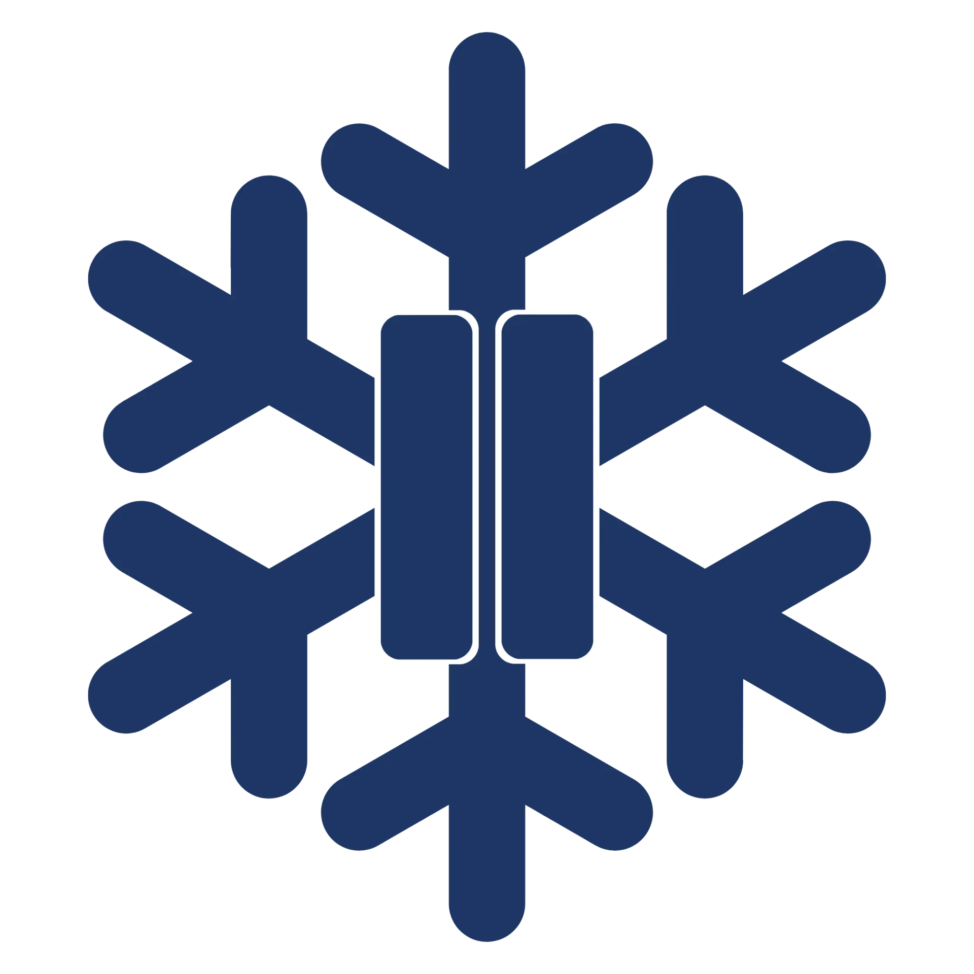 Snøfnugg og pausesymbol som illustrerer frys eller dvale