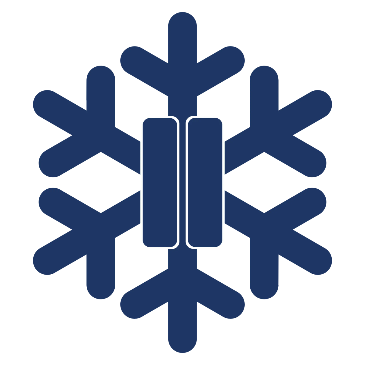 Snøfnugg og pausesymbol som illustrerer frys eller dvale